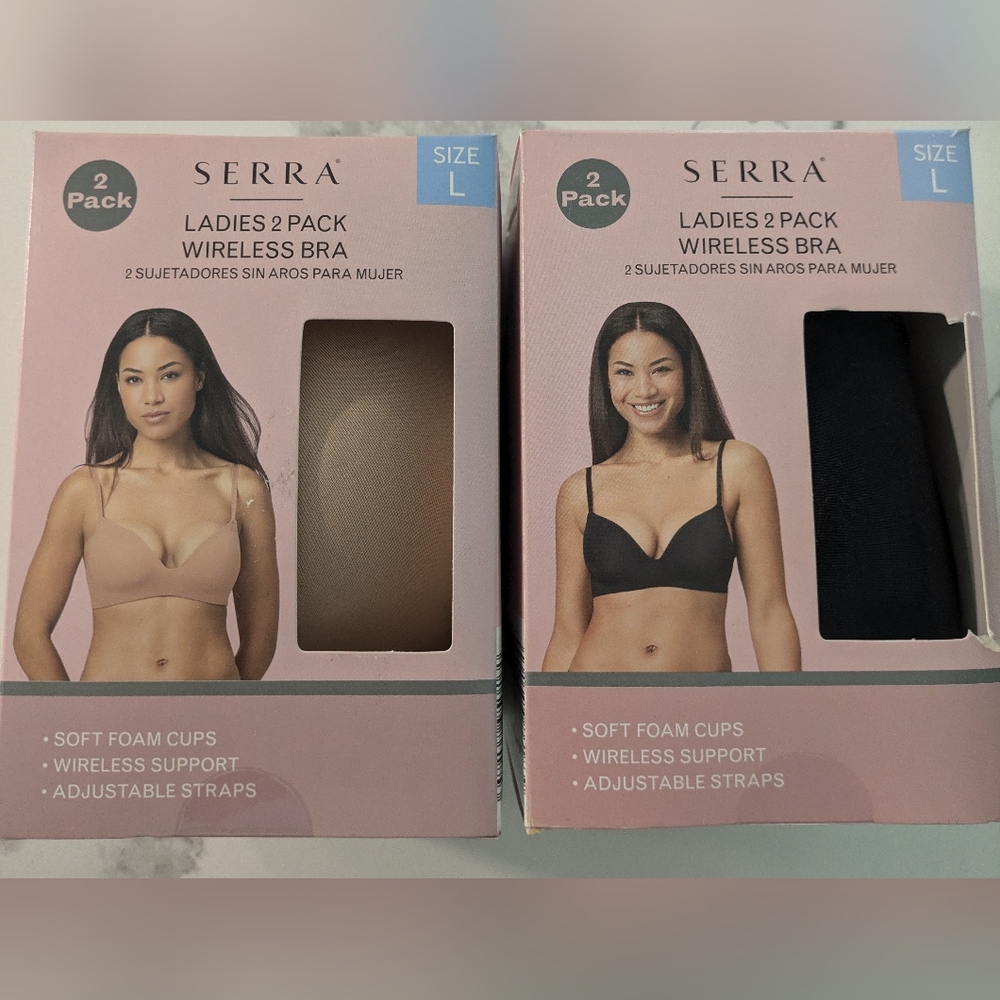 Serra Ladies 2 boxes 2-pack (4 bras) wireless bras